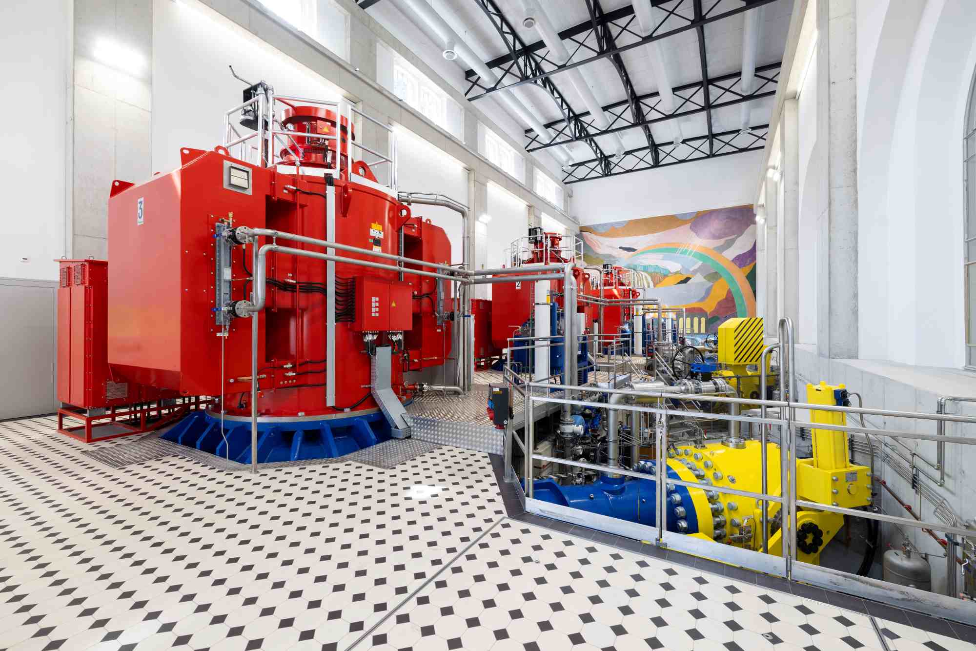 I gruppi di macchine nella centrale elettrica di Robbia