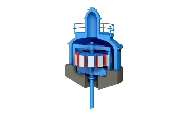 Visualisierung eines Motors für die Stromgewinnung aus Wasserkraft